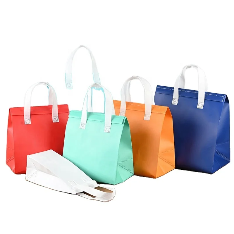 Wholesale Disposable Nonwoven Aluminum ice cream Foil Insulation Bag for Takeout  Beverage Packaging Catering Cake Carrying