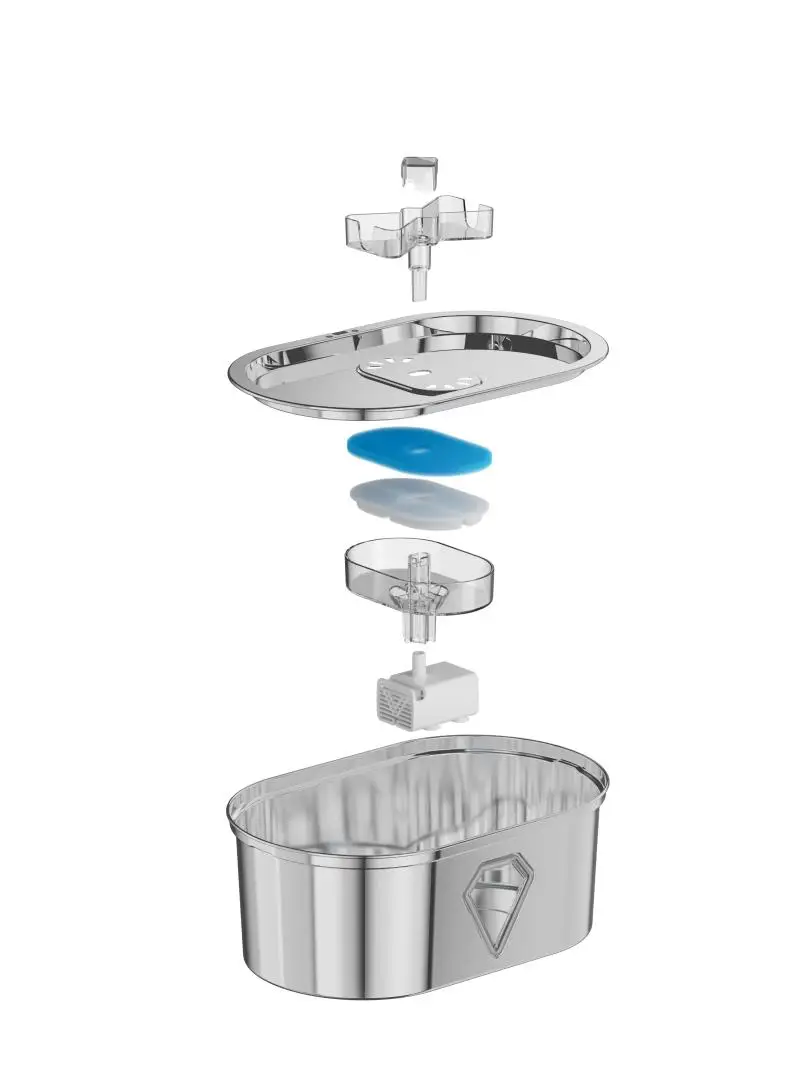 2024 NEW Large Capacity 3.5L Cat Drinking   Fountain LED light Pet Water Feeder for Cat Stainless Steel