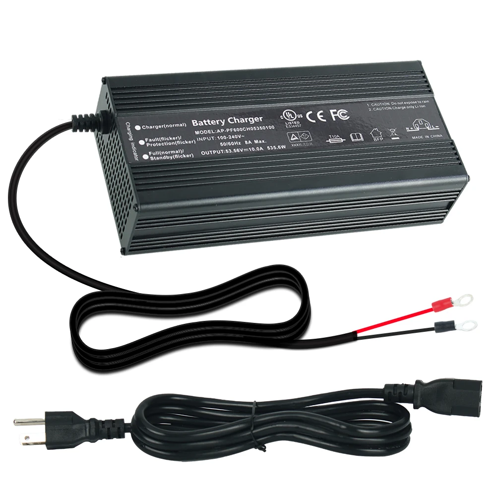 48 Volts 54.75v 58.4v 10 Amp smart charger CE PSE UL authentication for Lead-acid LFP Battery NMC Lithium battery pack
