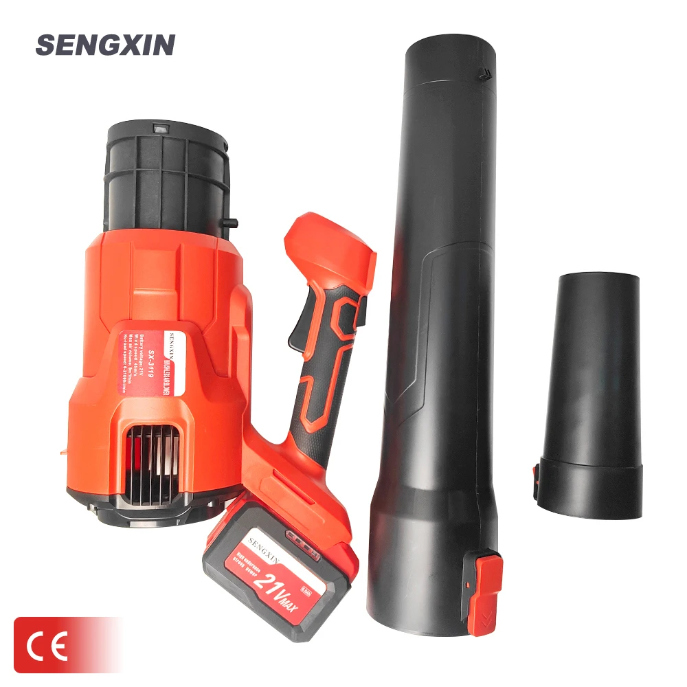 SENGXIN Good Quality 45m/s Wind Speed Dual-gear Adjustment Strong Power 21V Brushed Dust Leaf Air Blower Machine
