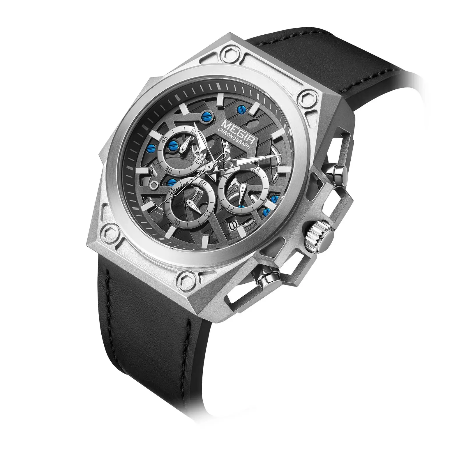 Люксовые часы от бренда megir 4220 при давлении до 5 ATM часы хронограф наручные часы производители Прохладный 316 л из нержавеющей стали, мужские наручные часы, наручные часы с механизмом, para hombres