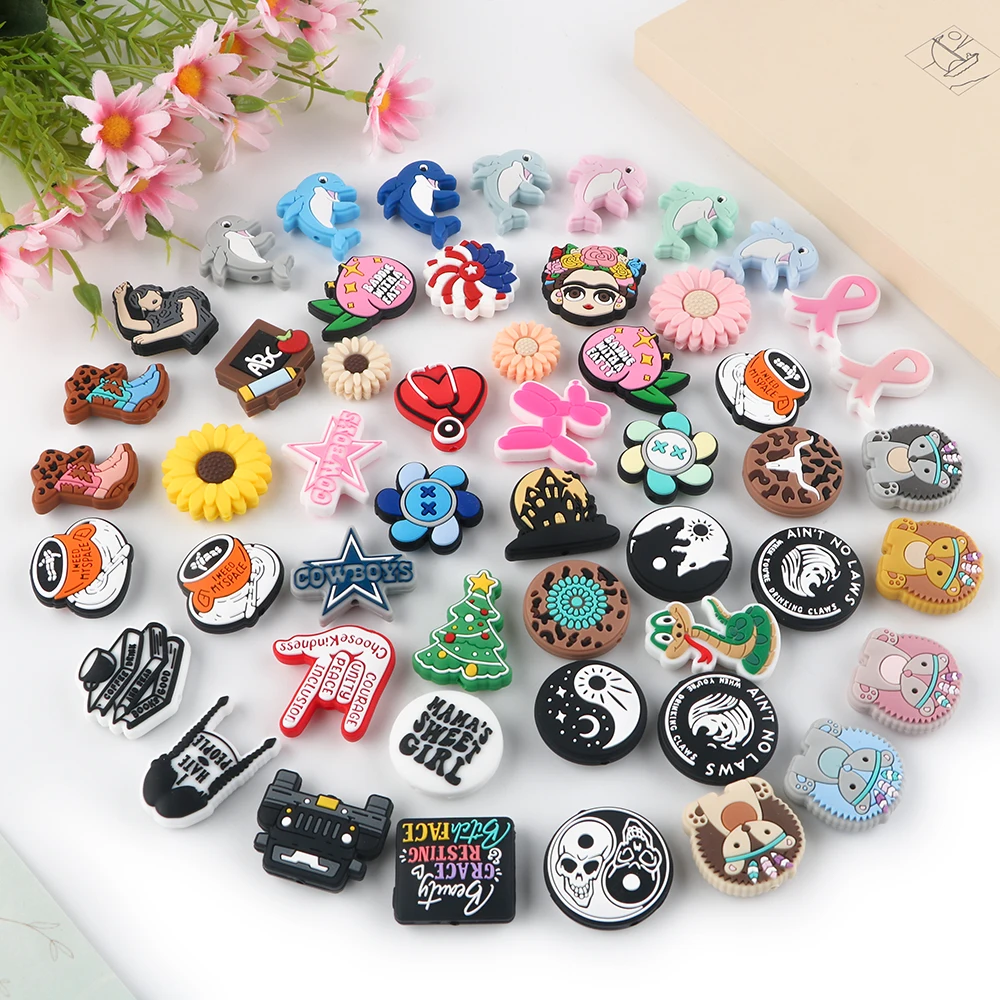 Wholesale Food Grade Pacifier Chain Baby Teething Toys Animal Focal Silicone Beads For Pens Bracelet Necklace Keychain Making