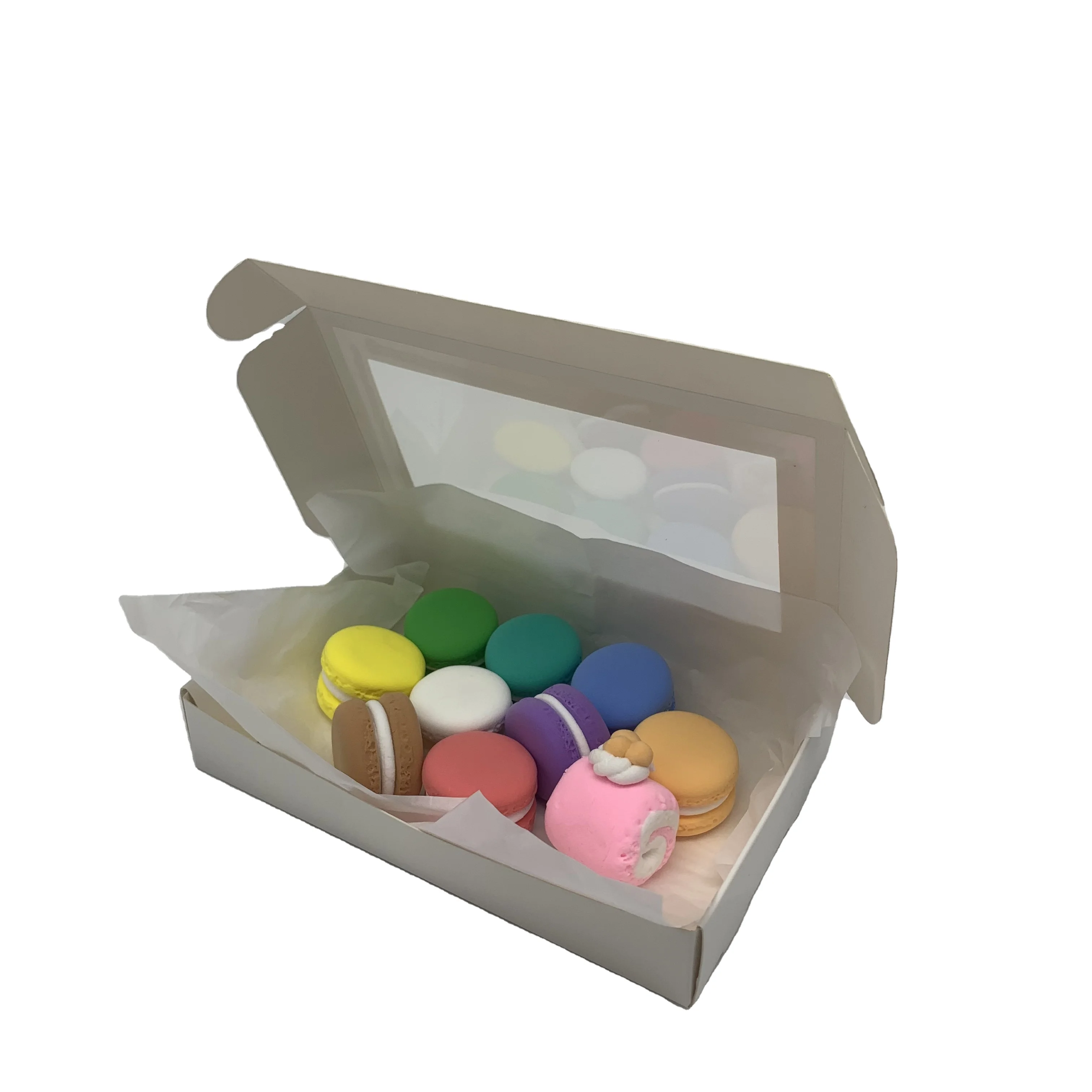 Customized Food Biscuit  Packaging High Quality Cookies Box Packing Macaron Paper Boxes  With Window
