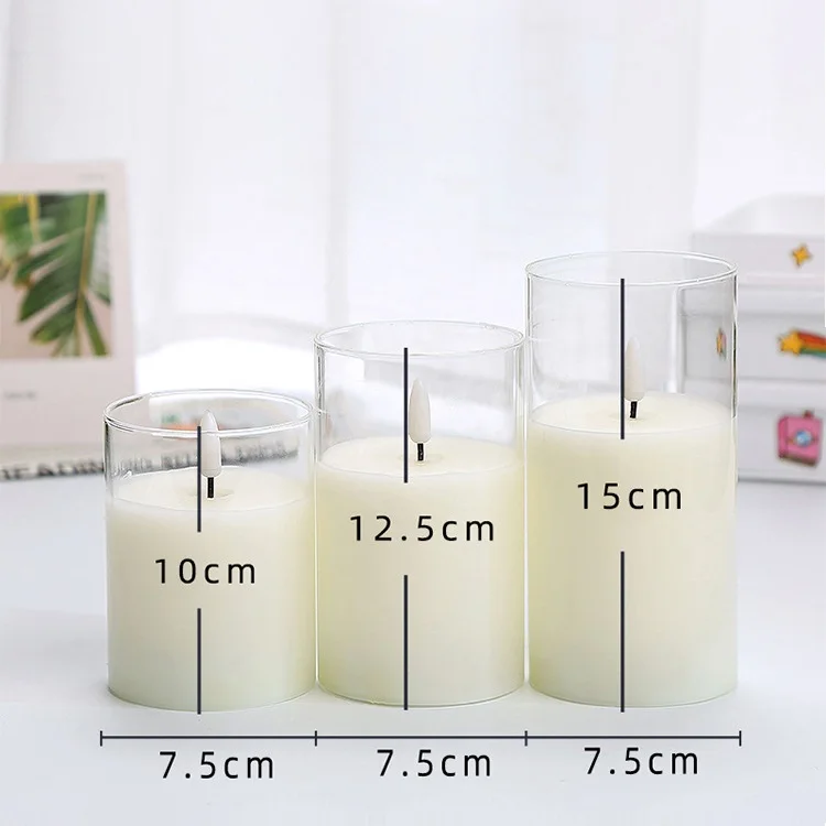 2022 hotsale home decoration 3d real flame pillar remote control flameless led candle