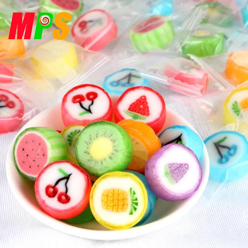 Индивидуальные разноцветные фруктовые жесткие конфеты в форме таблетки