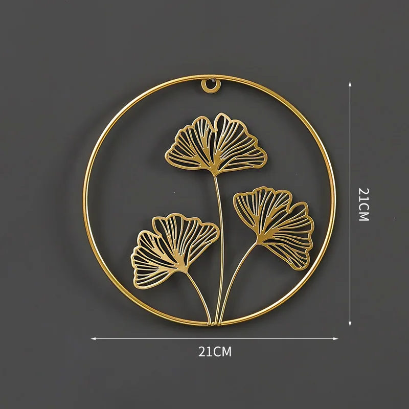 Wholesale metal light luxury Ginkgo leaf leaves living room wall hanging wall decoration creative wall pendants