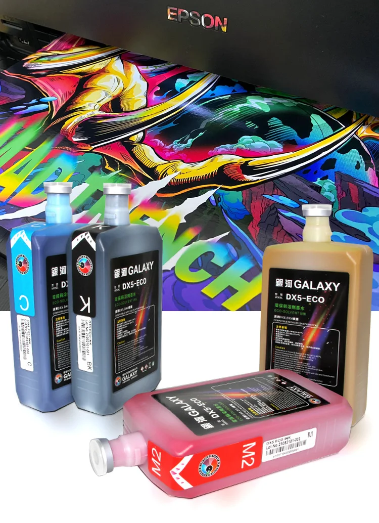 Good Quality 1000ML Galaxy Eco Solvent Ink for Dx5 Dx7 Dx11 Xp600 I3200 Print Head