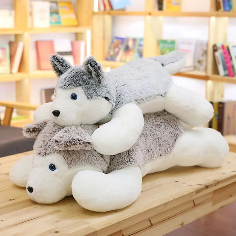 Husky Doll Plush Toy Pillow Prone Dog Cute Girl Doll Sleeping With Birthday Presents.