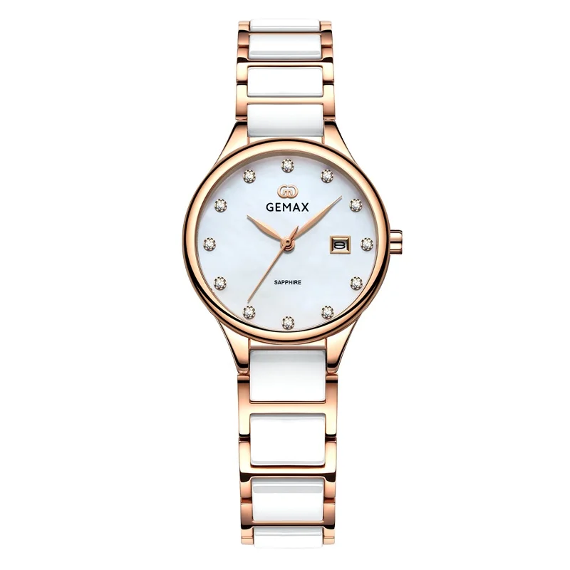 OEM logo branded beautiful ladies watch ceramic band women watches wholesale with good price