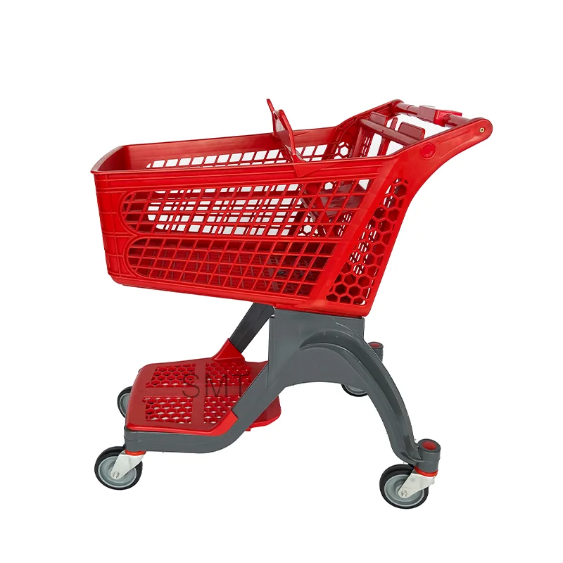 Wholesale All Plastic Retail Grocery Store Pure Plastic Supermarket Shopping Trolley Cart