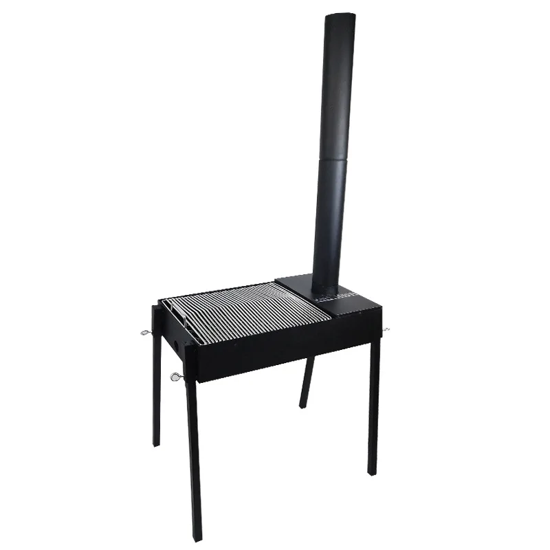 Black Fire Pit Outdoor Braizer With Chimney