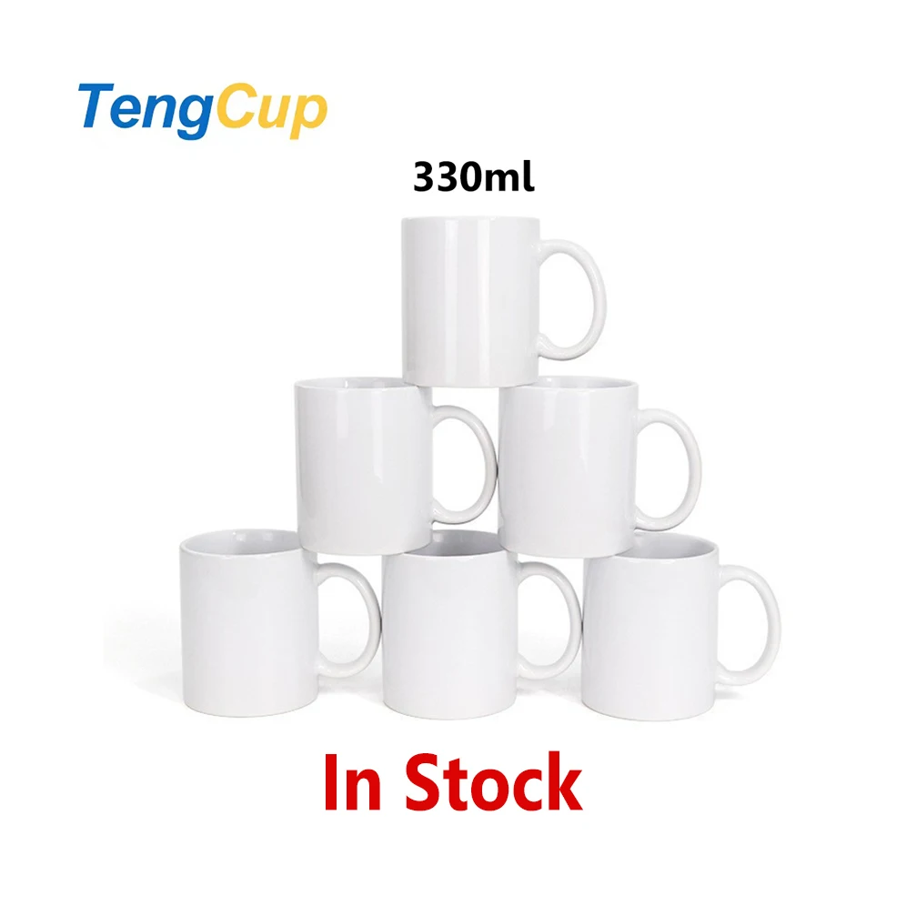 TY 330ml customized logo DIY Blank White Travel Cup Thermal Transfer Heat Press Ceramic Sublimation Print Mug
