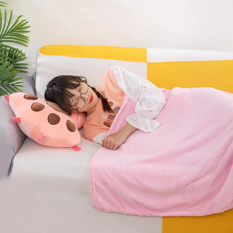 AIFEI TOY soft cute Coral velvet crab Air Conditioning Blanket 2 In 1 sleeping pillow Animal plush toy for siesta cold-proof