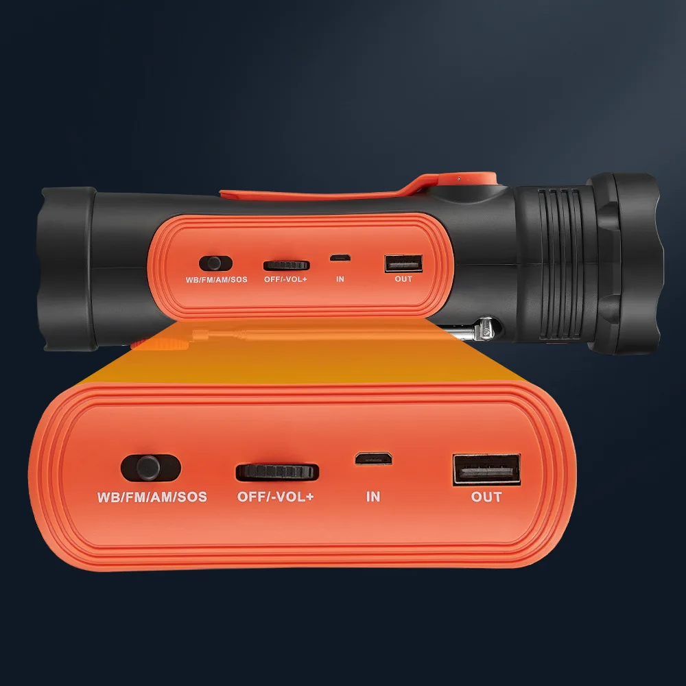 Outdoor Camping Equipment Led Solar Rechargeable Emergency Light Solar Led Bulb With FM Radio Smart Phone Charger