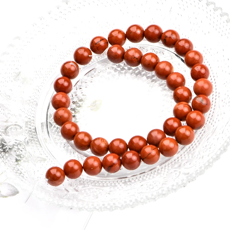 Recommend Natural Gemstone Red Jasper Round Loose Beads For Jewelry Making DIY Bracelet Accessories