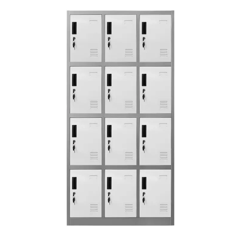 Manufacturer metal furniture with 12 compartments cupboard for gym or school storage steel 12 door locker wardrobe