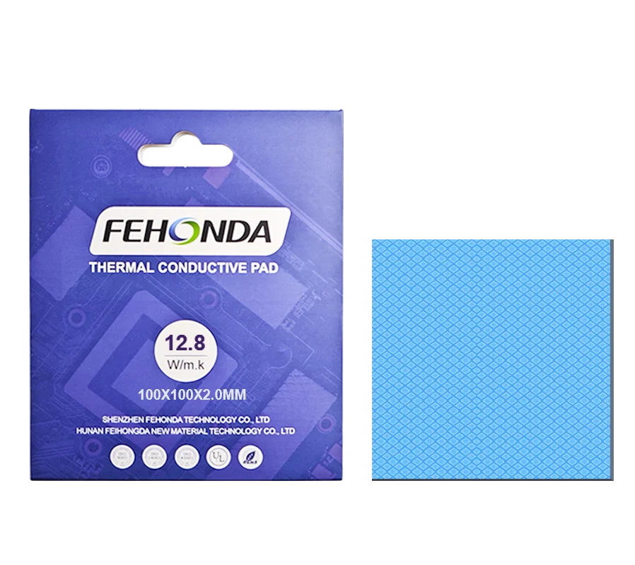Fehonda 15W 100*100mm Thermal Pad High Thermal Conductivity Customizable Thickness Soft Termal pad