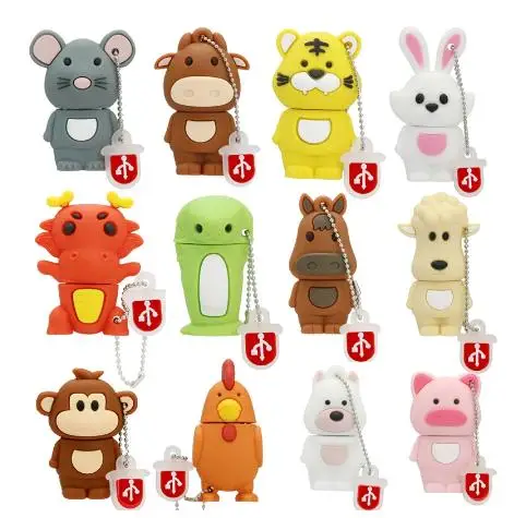 Cartoon Tiger Usb Flash Drive Disk Animal Dog Rabbit Horse Monkey Memory Stick Mouse Pendrive Pig Cattle Pen drive 8GB   Dragon