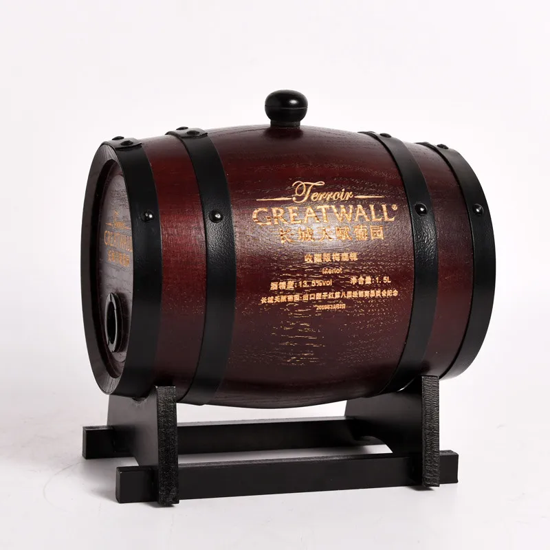 
Hot sale oak pine wood barrel 1.5L3L 5L10L15 self-brewed wine beer wooden barrel 