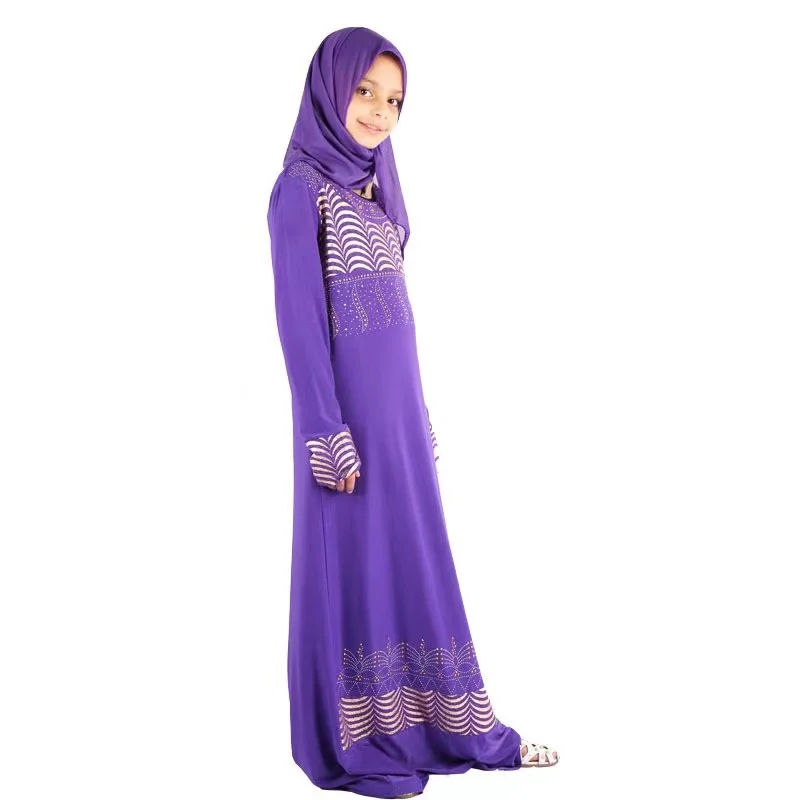 2022 Printed Muslim Girl Abaya Hijabs and Dress prayer clothing Islamic clothing abaya robe