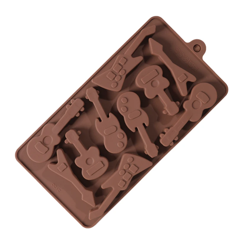 SILIKOLOVE Guitar Violin Instrument Shaped Silicone Chocolate Moulds Candy Mold