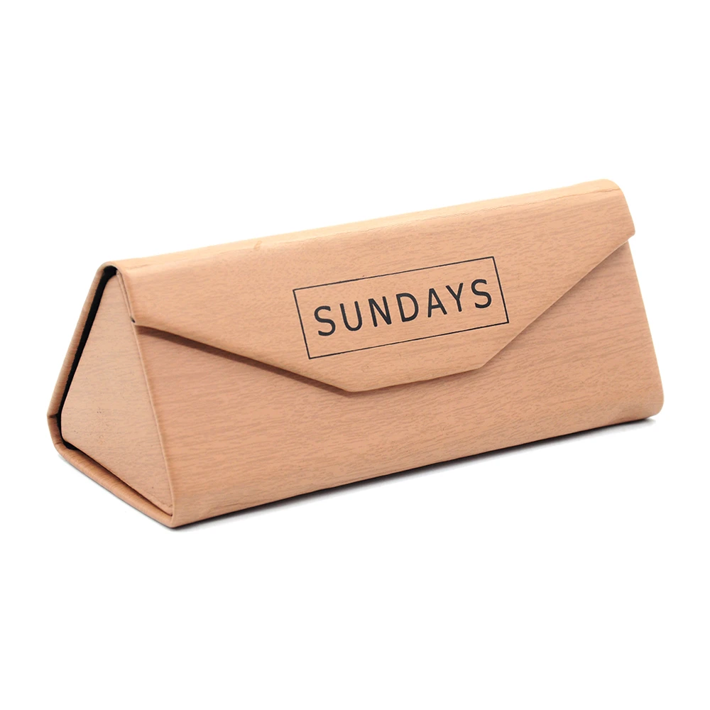 Модные дизайнерские новые трендовые треугольные чехлы для очков из искусственной кожи складная коробка из искусственной кожи