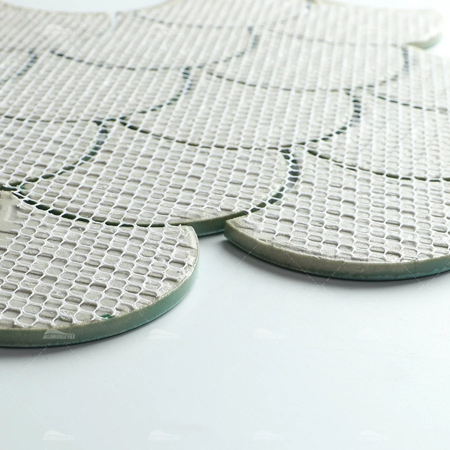 Ice Crackle Pattern Glazed Green Fish Scale Porcelain Ceramic Wall Mosaic Aqua Turquoise Fish Scale Pool Tile