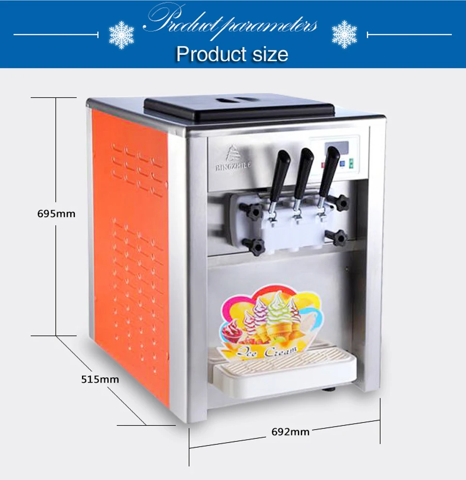 
soft serve ice cream making machine,3 flavor soft fruit ice cream machine,110V/60HZ,220V/50HZ 