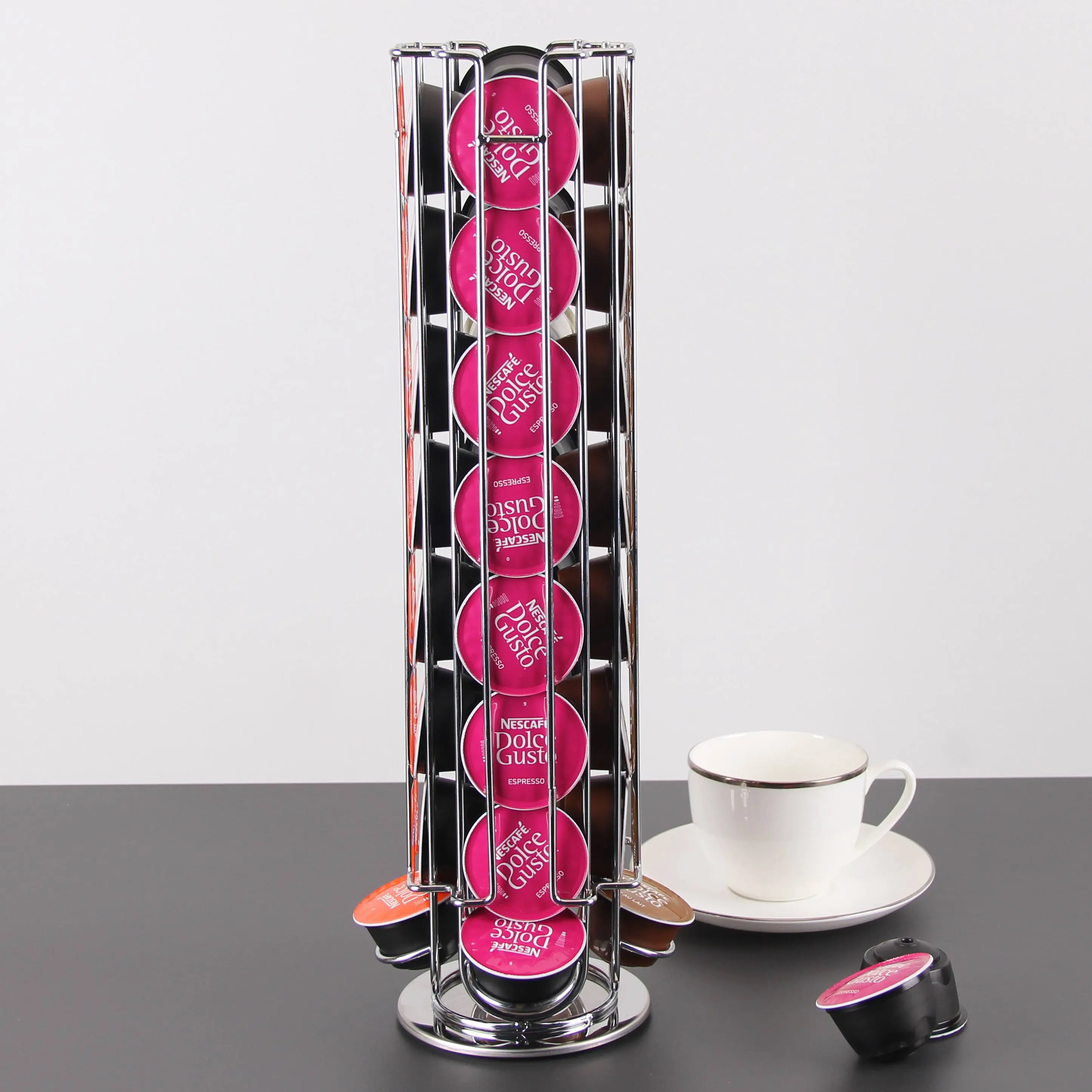 Amazon Hot Selling 32 pcs Dolce Gusto Capsules Holder Durable Iron Display Rack