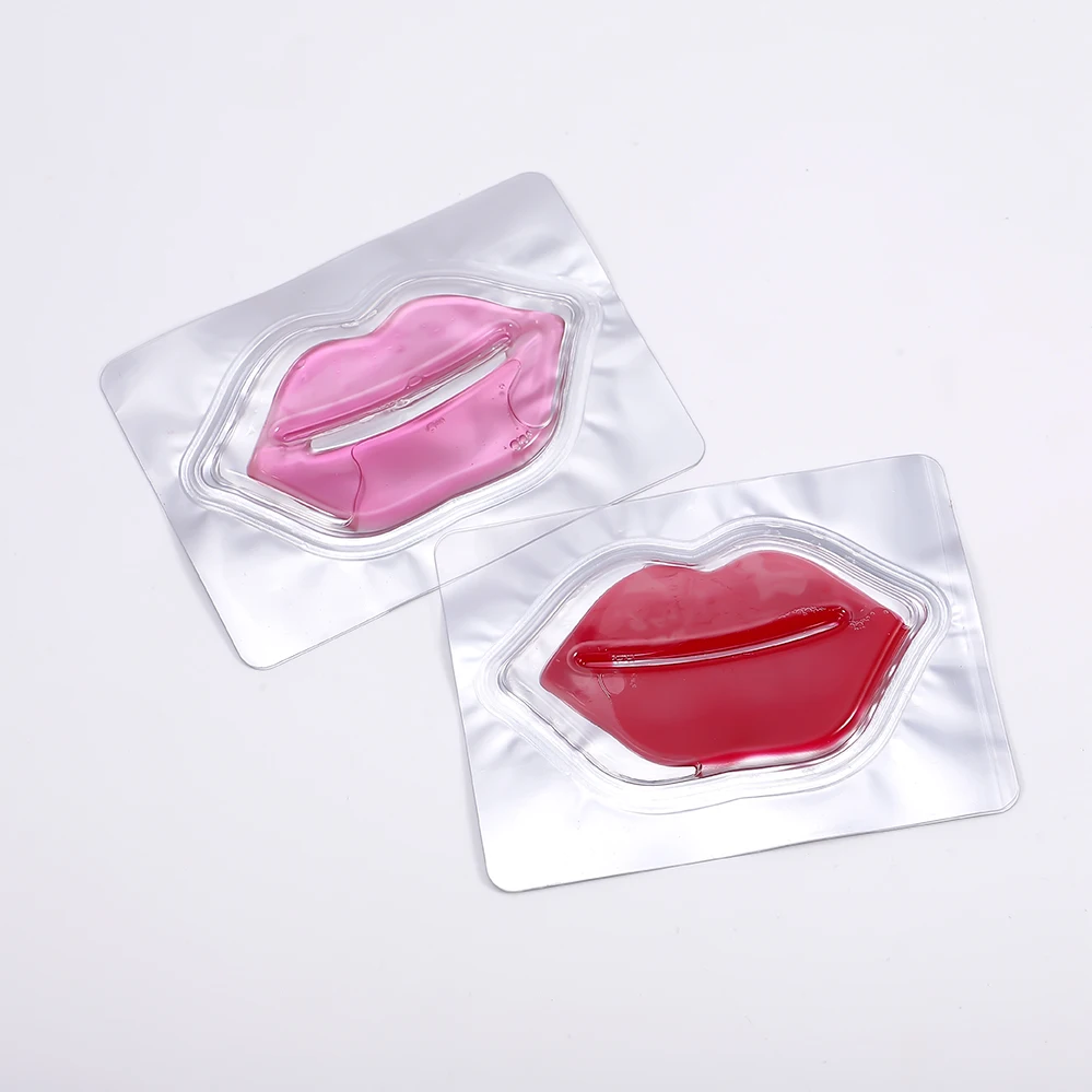 Custom Logo Lip Mask Sheet Crystal Collagen Private Label Pink Lip Shaped Mask Sheets Moisturizing Peeling Lip Sleeping Mask