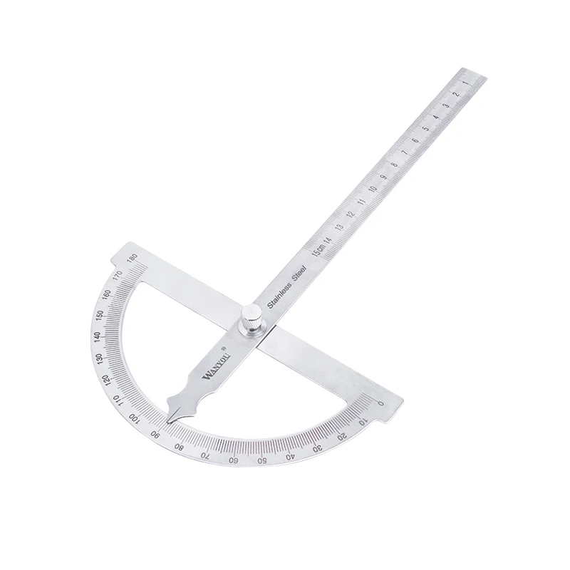 150mm Stainless Steel  single Arm 180 Degree bevel Protractor angle degree measuring tools goniometer Angle Finder