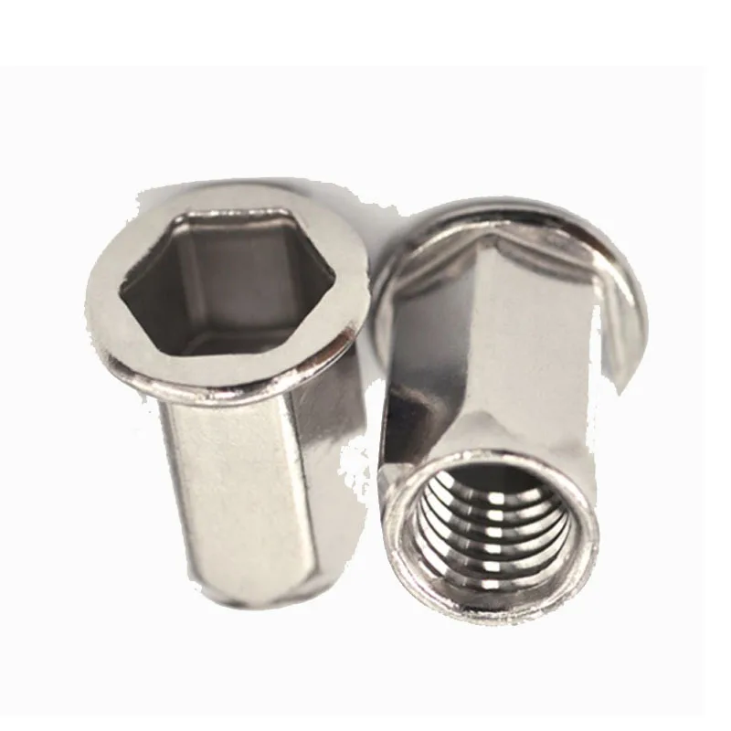 M8 M10 M12 Stainless Steel Polish SS304 316 316L A2 A4 70 80 ANSI AISI 304 316 SUS 304 316 Hex Hexagon Flat Head Blind Rivet Nut