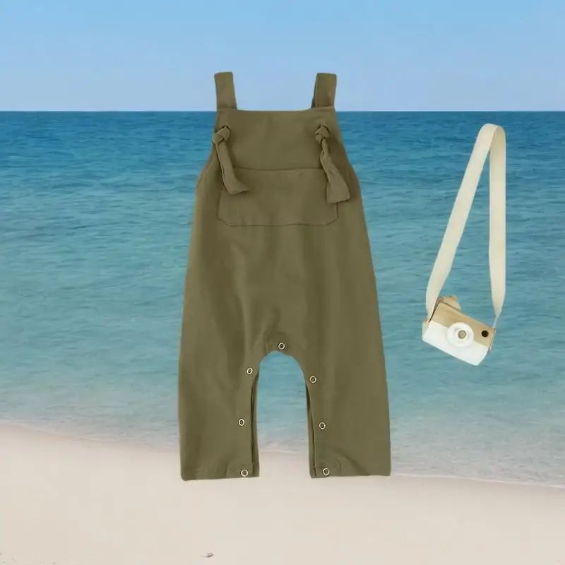 Newborn clothes romper ribbed bodysuit waffle 95%bamboo 5%spandex Baby sleeveless Summer fashion plain cotton baby boy dungarees