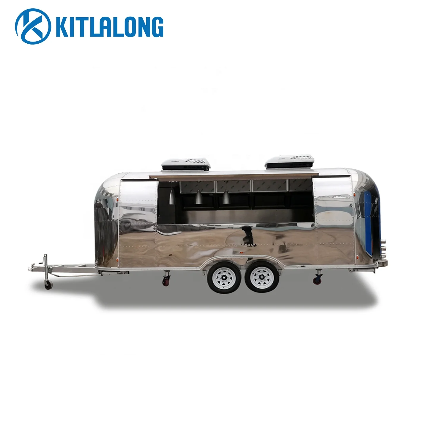 Kitlalong Trailer Mobile Food Vending Trailer Customized Design Stainless Steel Mobile Ice Cream Food Truck
