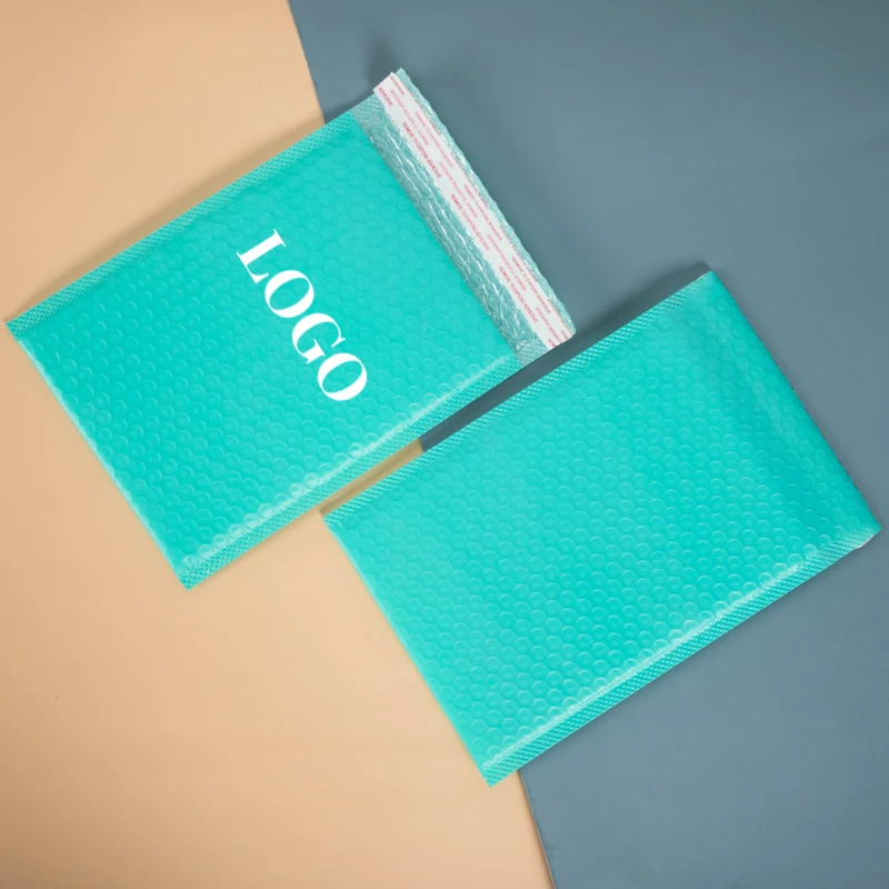 Custom Logo Bubble Mailers Poly Envelope Packaging Recycle Eco-friendly Marine Green Shipping Bags Printed Colored Padded Wrap