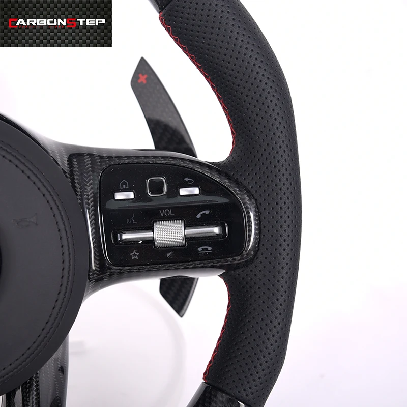 809 Carbon Fiber Steering Wheel LED Steering Wheel For W205 C63AM-G W213 E63 G63AM-G GLS63S GLA45 A45