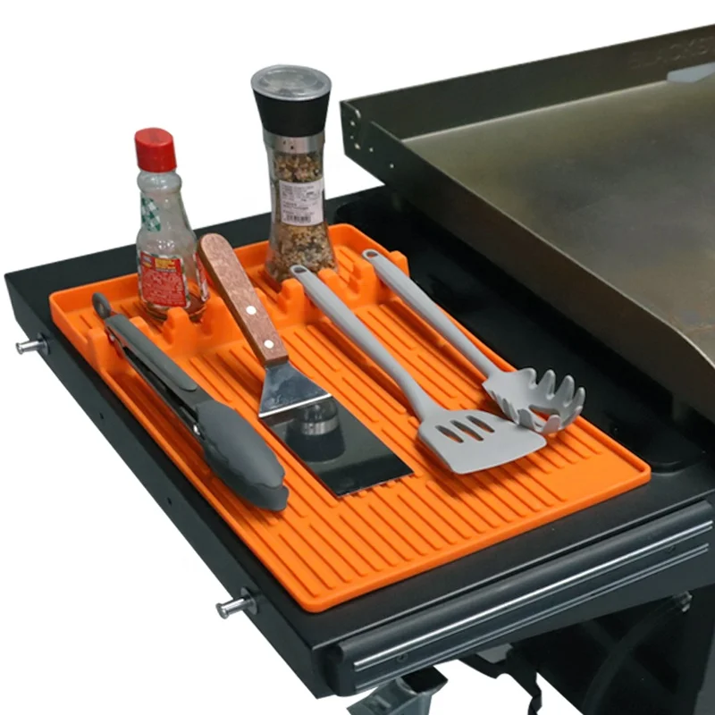 Silicone Griddle Tools Mat for Blackstone,Large blackstone Spatula Mat with Drip Pad for Outdoor Grill Kitchen Countertop