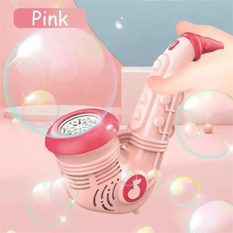 2024 New Design Electric Saxophone Toy Bubble Machine Blowing Fun Hand-held Bubble Kid Toys with Light