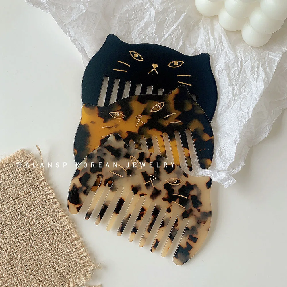 RARA 12CM Hot Sale Ins Fashion Hair Accessories Wholesale Custom Elegant Cat Shaped Acetate Hair Combs