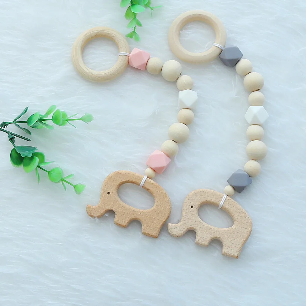 
Wooden beads decorative hanging ornaments, baby wooden toys, beaded teeth sticks 