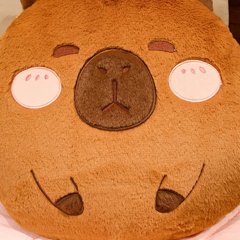 wholesale Capybara plush pillows Cute Animal Hand Warmer  stuffed bun air conditioning pillow baby security blanket