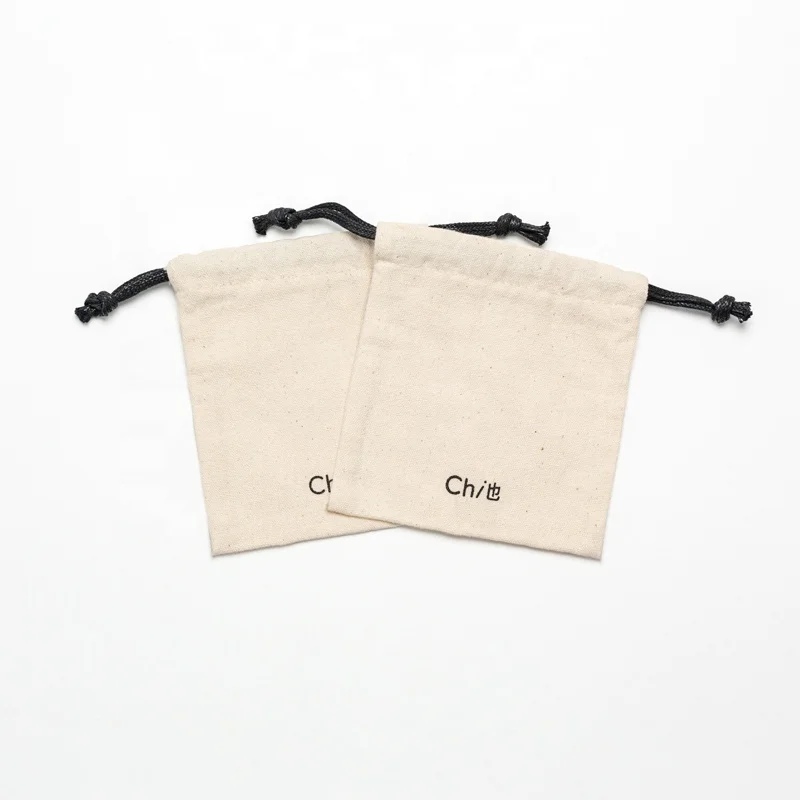 Hot Selling Wholesale Eco Organic Cotton canvas Drawstring Bag Recyclable & Dust Use for Jewelry Watches Eyewear