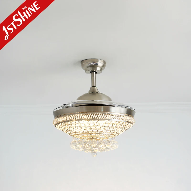 1stshine ceiling fan room decorative luxury indoor crystal chandelier  ceiling fan with light