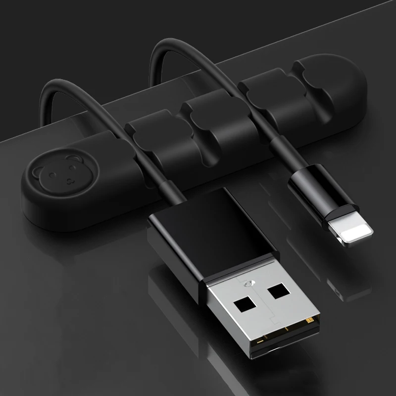 Намотка шнура проволоки Usb держатель зажим Рабочий стол аккуратно Winder гибкий силиконовый кабеля Организатор
