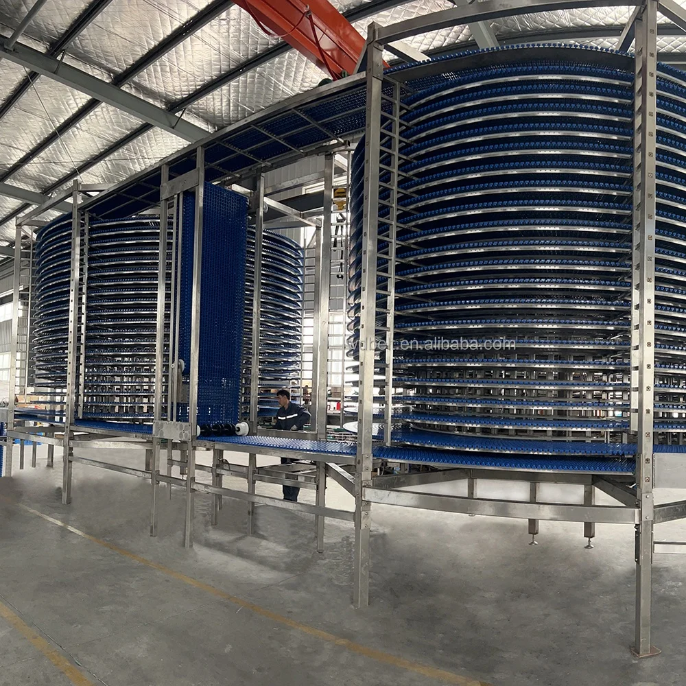 Spiral Cooling Conveyor For Bakery plastic spiral belt plastic conveyor belt