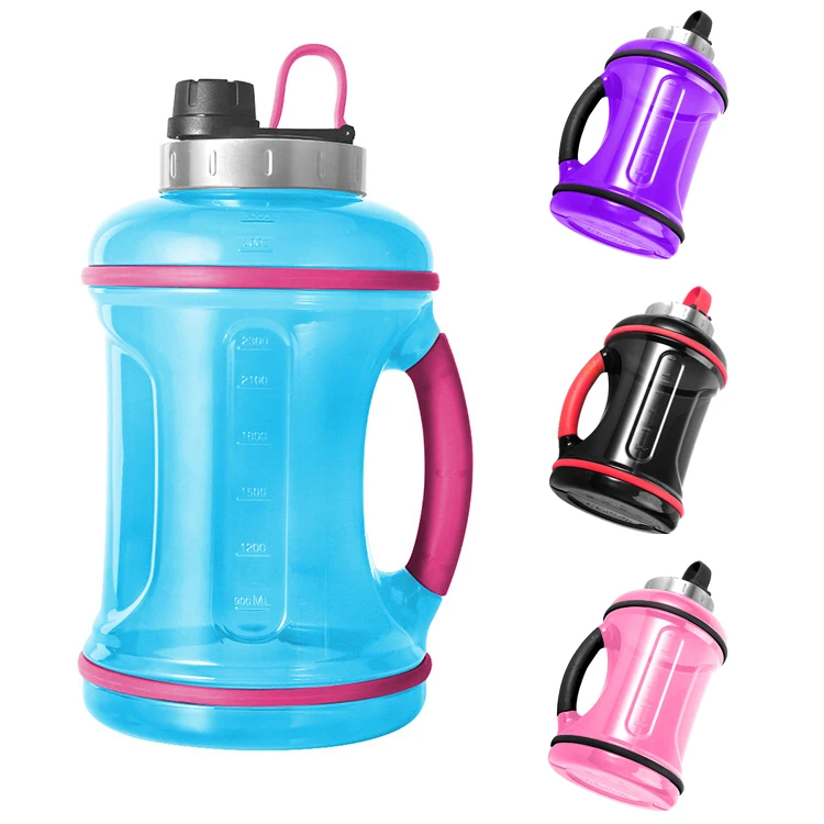 3.78L 1 Gallon Gym PETG Plastic Water Bottle Large Capacity Outdoor Portable Sports Bucket with Handle