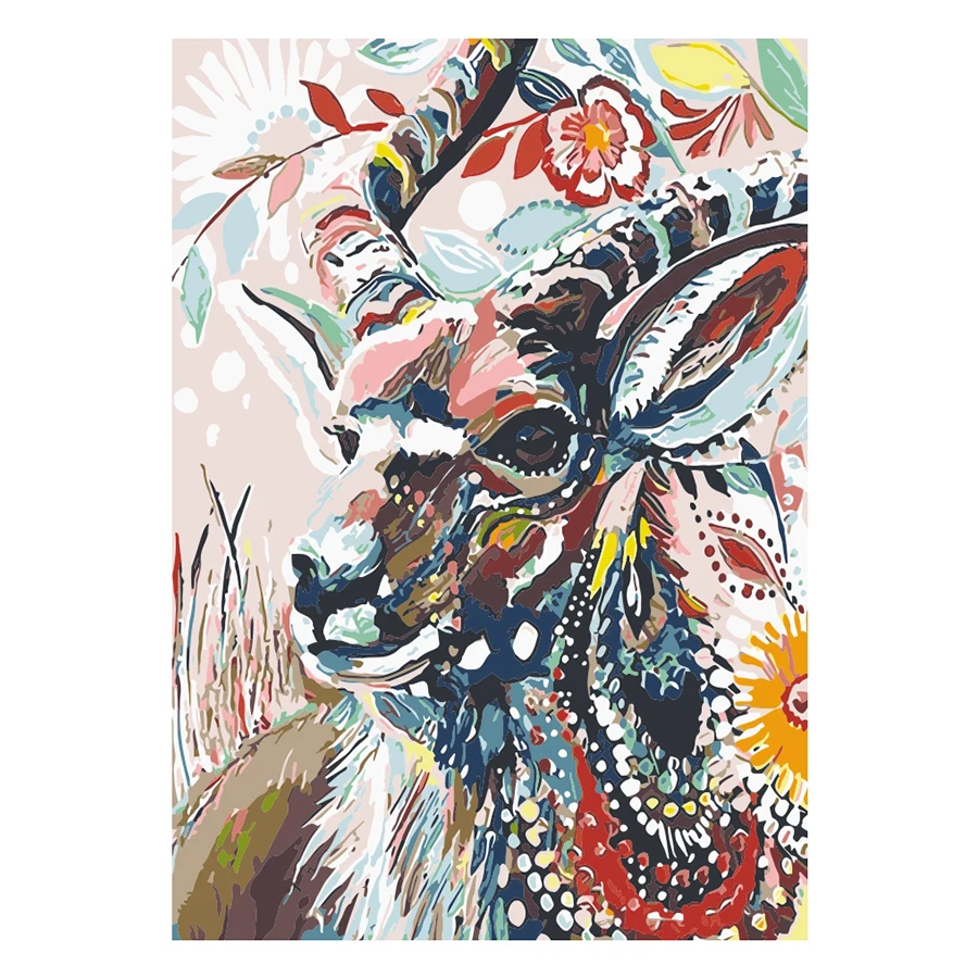 New products multicolored sheep oil painting DIY digital painting living room decorative wall art