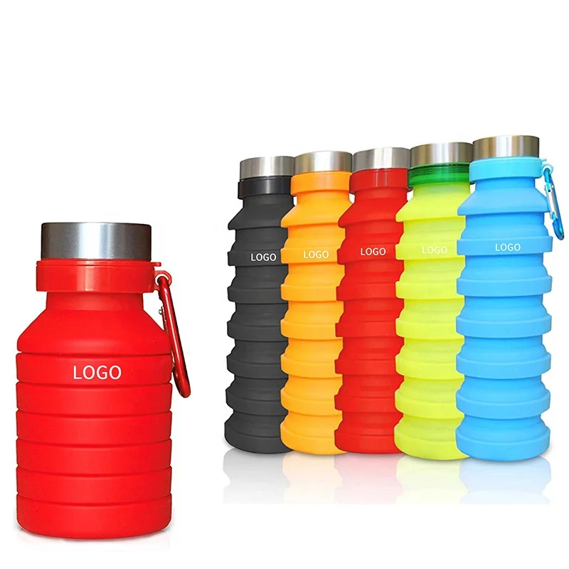 Dropshipping Product 2022 Amazon Custom 550ML Collapsible Water Bottle Portable Foldable Silicone Folding Coffee Cup
