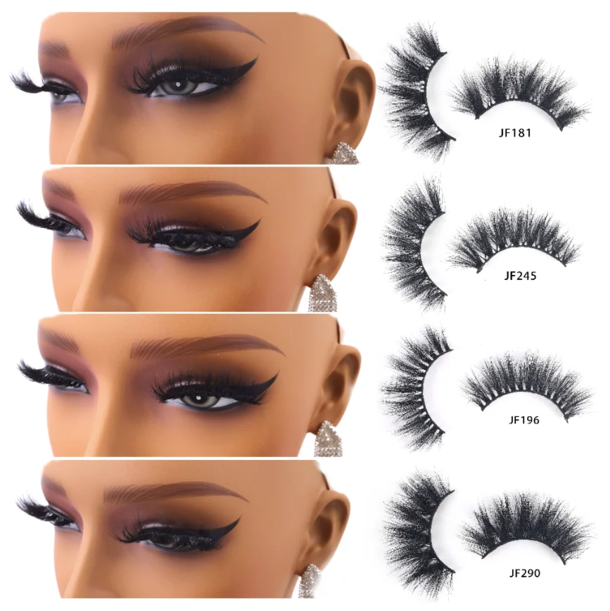 Natural eyelashes wholesale 5D fluffy full strip faux mink eyelashes black cotton band false eye lashes