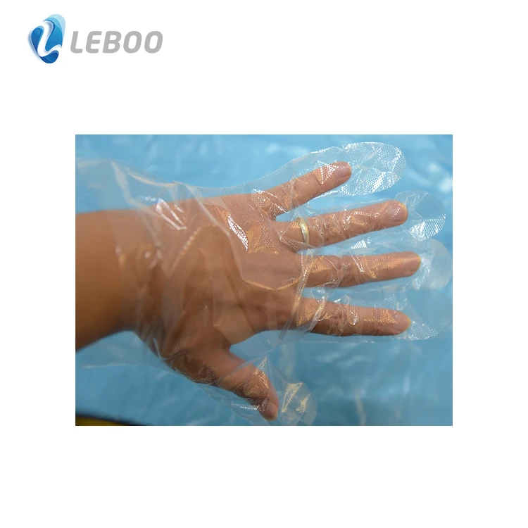 L Size Disposable food contact HDPE gloves Clear